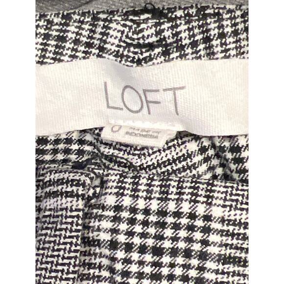 Loft Women’s High Waisted Work Sutton Plaid Skinny Ankle Pants Size 0 Gray Black - Picture 6 of 7